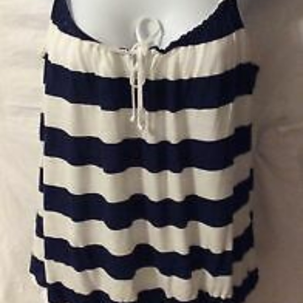 Old Navy Blue &White Striped Tank Top w/ Shelf Bra
